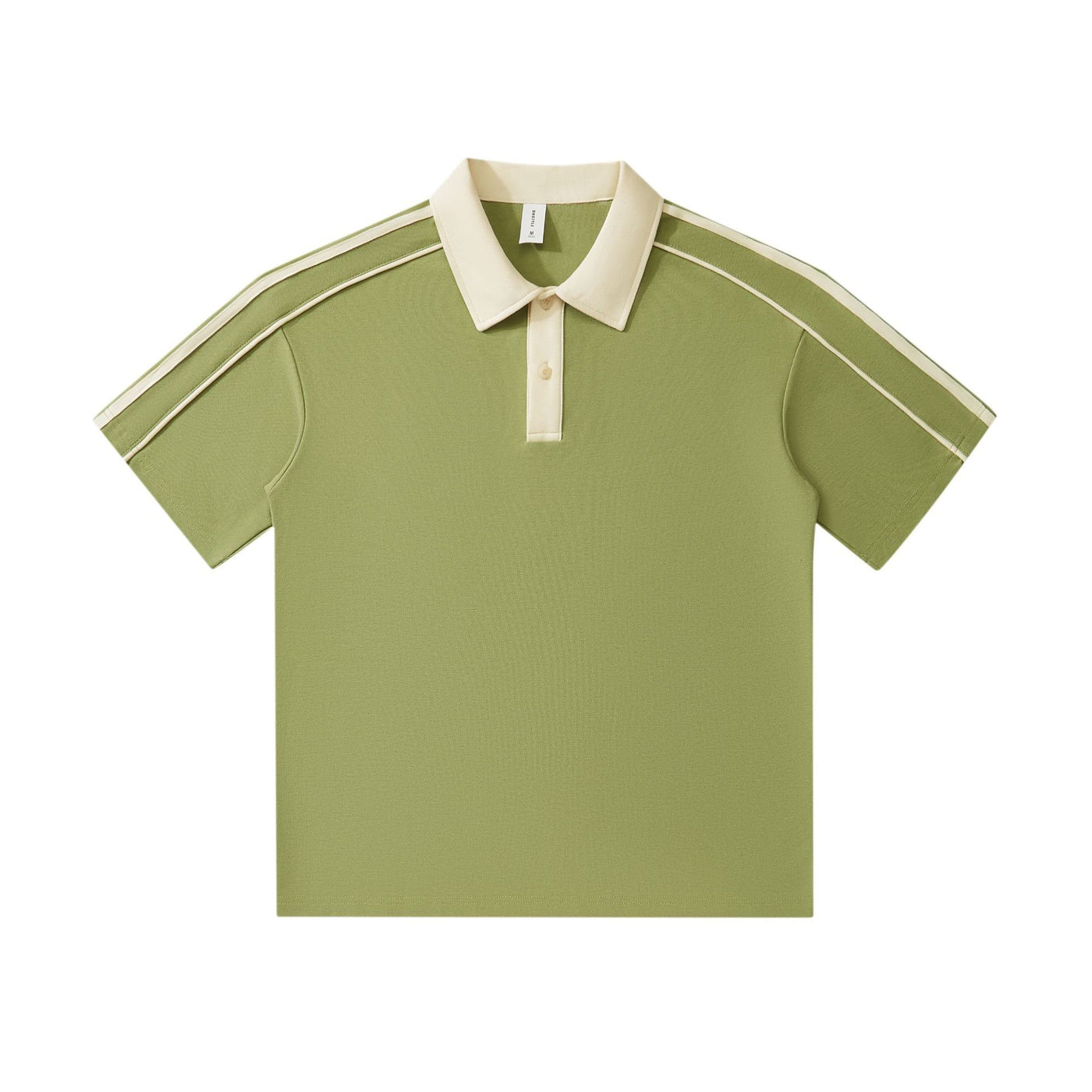 Casual Lapel Short Sleeve T-Shirt Loose Cotton Drop Shoulder Polo Shirt